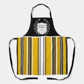 Custom Yellow White Black Stripes Küche Schürze (Vorderseite)