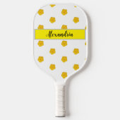 Custom Yellow Wildflower with name Pickleball Schläger (Vorderseite)