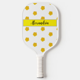 Custom Yellow Wildflower with name Pickleball Schläger