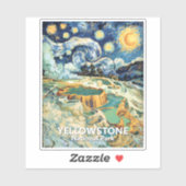 Custom Yellowstone Mammoth Hot Springs Van Gogh Aufkleber (Blatt)
