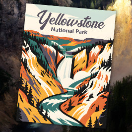 Custom Yellowstone Nationalpark Lower Falls Retro Postkarte