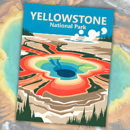 Custom Yellowstone Nationalpark WPA Retro Travel Postkarte