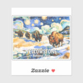 Custom Yellowstone Wildlife Buffalo Vibrant Nature Aufkleber (Blatt)
