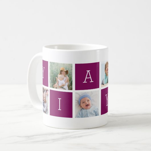 Custom Yiayia Großmutter Foto Collage Kaffeetasse (Vorderseite Links)