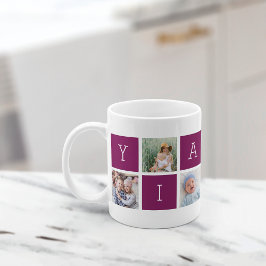Custom Yiayia Großmutter Foto Collage Kaffeetasse