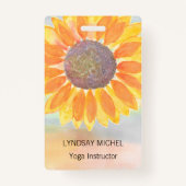 Custom Yoga Instructor Sunflower Ausweis (Vorderseite)