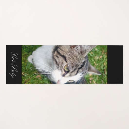 Custom Yoga Mat mit niedlichem Katz-Foto und Name Yogamatte (Vorderseite (Horizontal))