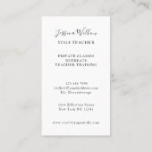 Custom Yoga Studio Business Card Visitenkarte (Rückseite)