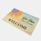 Custom Yoga Studio Sunflower Doormat Fußmatte (Schrägansicht)