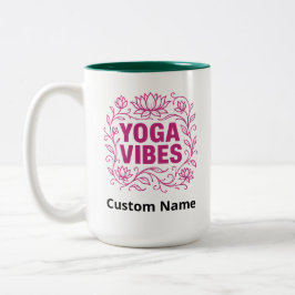 Custom Yoga Vibes Lotus Vines Zweifarbige Tasse