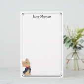 Custom Yorkie Cute Dog Art  Briefpapier (Stehend Vorderseite)