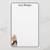 Custom Yorkie Cute Dog Art  Briefpapier (Vorderseite)