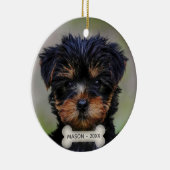 Custom Yorkshire Terrier Dog Foto Keramik Ornament (Rechts)