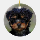 Custom Yorkshire Terrier Dog Foto Keramik Ornament (Hinten)