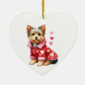 Custom Yorkshire Terrier Dog Valentine Keramik Ornament (Vorne)