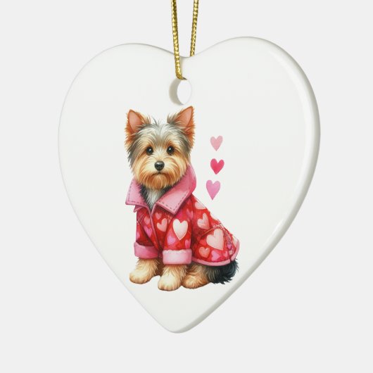 Custom Yorkshire Terrier Dog Valentine Keramik Ornament (Links)