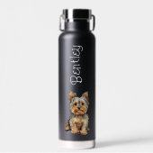 Custom Yorkshire Terrier mit Dog's Name Yorkie Trinkflasche (Vorne)