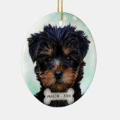 Custom Yorkshire Terrier Puppy Dog Foto Keramik Ornament (Rechts)