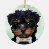 Custom Yorkshire Terrier Puppy Dog Foto Keramik Ornament (Vorne)