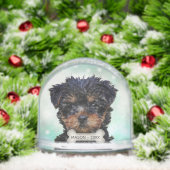 Custom Yorkshire Terrier Puppy Dog Foto Schneekugeln (Weihnachten)