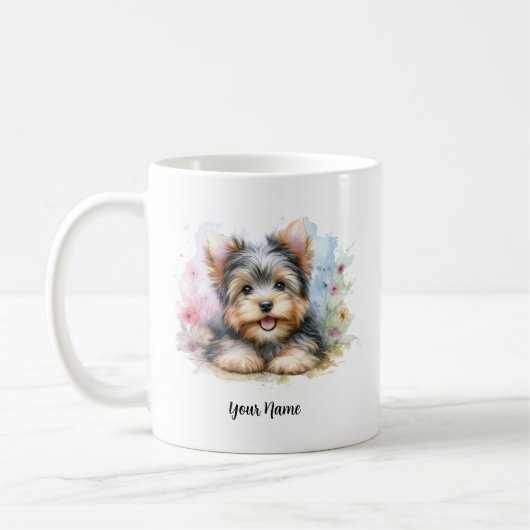 Custom Yorkshire Terrier Tasse mit Zitat (Links)