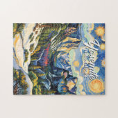 Custom Yosemite Tunnel View Winter Van Gogh Style Puzzle (Horizontal)