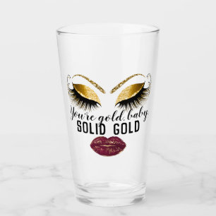 Custom You are Gold Girly Power Makeup Kiss Eyelas Glas