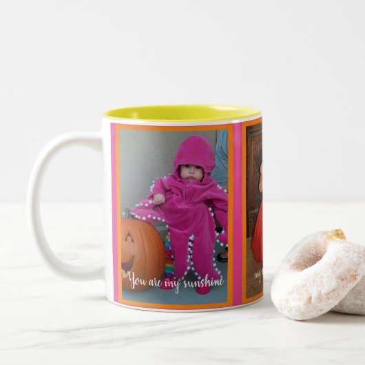 Custom "You are my sunshine" Happy Tasse (Mit Donut)