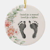 Custom Your Baby's Foot Prints Bloral Tribute Keramik Ornament (Vorne)