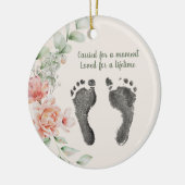 Custom Your Baby's Foot Prints Bloral Tribute Keramik Ornament (Links)