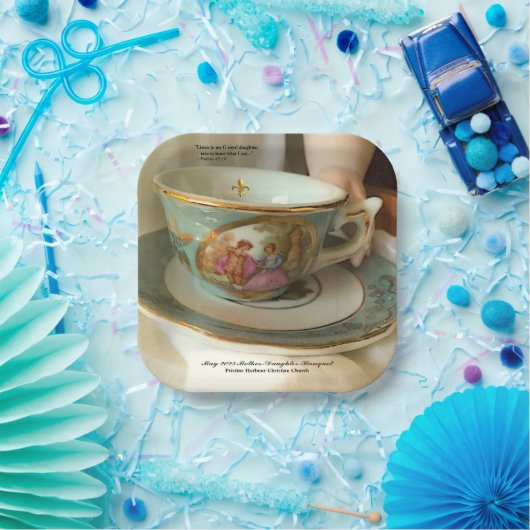 Custom [Your Event] French Teacup Paper Plate Pappteller (Party)
