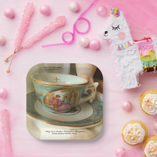 Custom [Your Event] French Teacup Paper Plate Pappteller (Party)