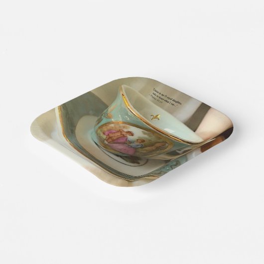 Custom [Your Event] French Teacup Paper Plate Pappteller (Gewinkelt)
