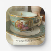 Custom [Your Event] French Teacup Paper Plate Pappteller (Vorderseite)