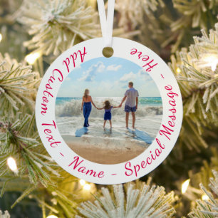 Custom Your Family Foto Weihnachtsgeschenk Ornament Aus Metall