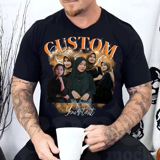 Custom Your Oben Bootleg Foto Bootleg Girlfriend T-Shirt