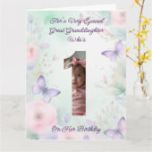 Custom Your Own Photo 1-Year Girl's Birthday Card Karte (Gelbe Blume)