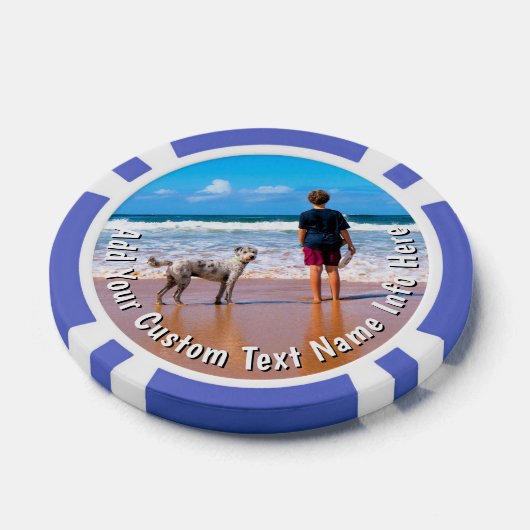 Custom Your Pet Photo Poker Chips Personalize Text (Einzeln)