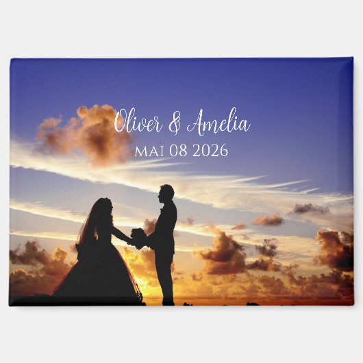 custom your photo personalized name wedding magnet (Vorderseite)