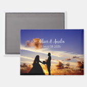custom your photo personalized name wedding magnet (Vorderseite/Rückseite)