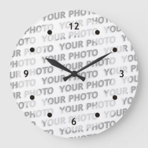 Custom your text, image & background color große wanduhr
