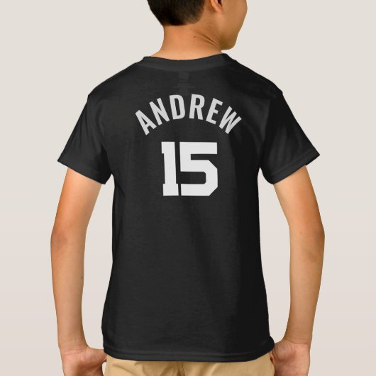 Custom Youth Sports Team with Player Number T-Shirt (Rückseite)
