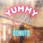 Custom Yummy Sprinkle Donuts Imitate Neonlicht Lic Fensteraufkleber (Blatt 2)