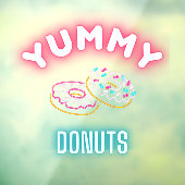 Custom Yummy Sprinkle Donuts Imitate Neonlicht Lic Fensteraufkleber (Blatt 3)