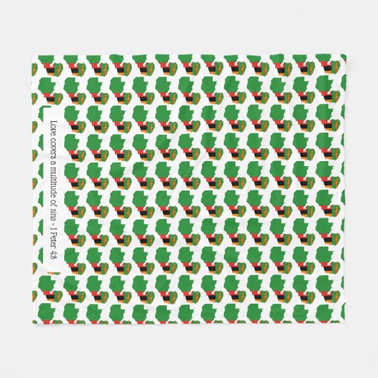 Custom ZAMBIAN FLAG Fleecedecke (Vorderseite (Horizontal))