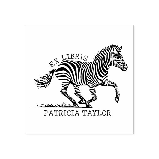 Custom Zebra Ex Libris Buchzeichen Gummistempel (Prägung)