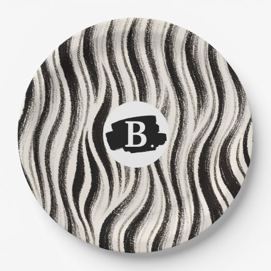 Custom Zebra Paper Plate - Personalisiert Pappteller (Vorderseite)