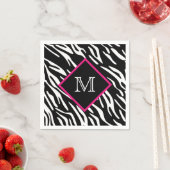 Custom Zebra Print Monogram Napkins Serviette (Beispiel)