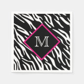 Custom Zebra Print Monogram Napkins Serviette (Vorderseite)