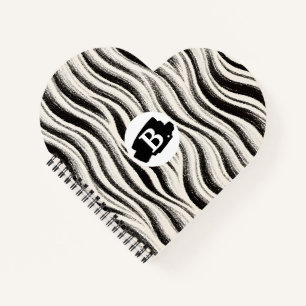 Custom Zebra Stripe Heart Notebook Notizblock